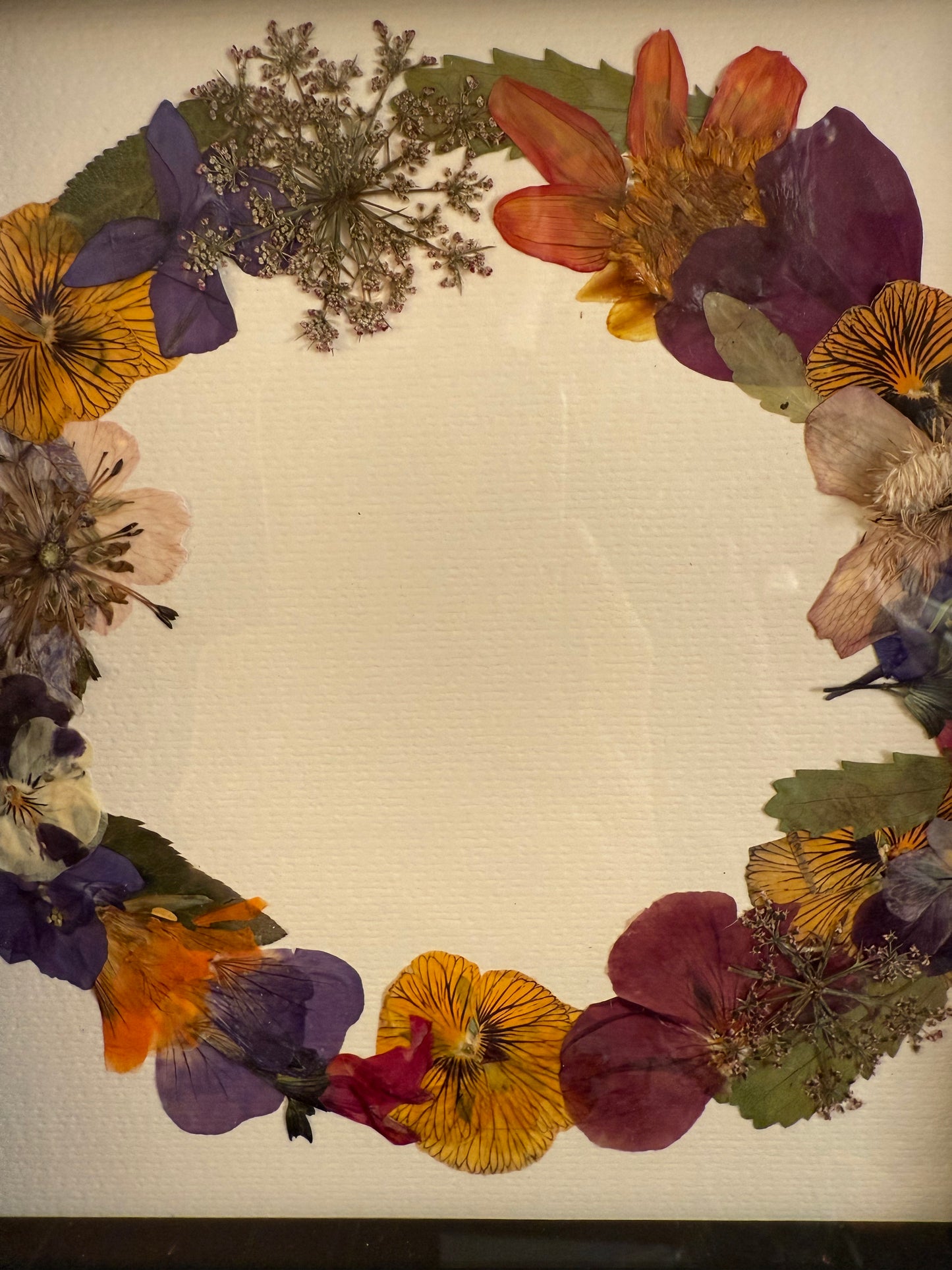 Floral Wreath Pressed Flower Art - Scottish Botanical Wall Picture