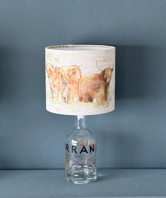 Arran Gin 'paired' with Highland Cow Fabric Shade