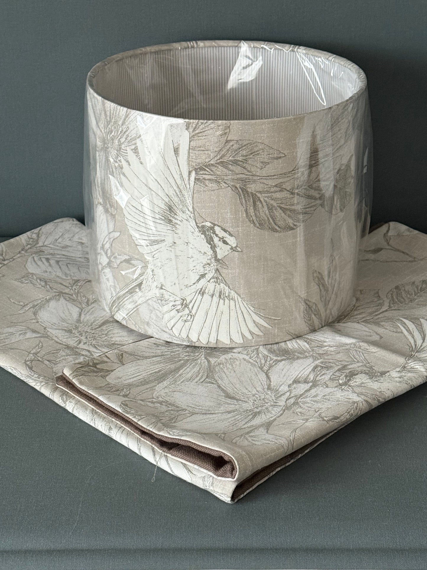 Birdscene Lampshade & Matching Cushion Covers