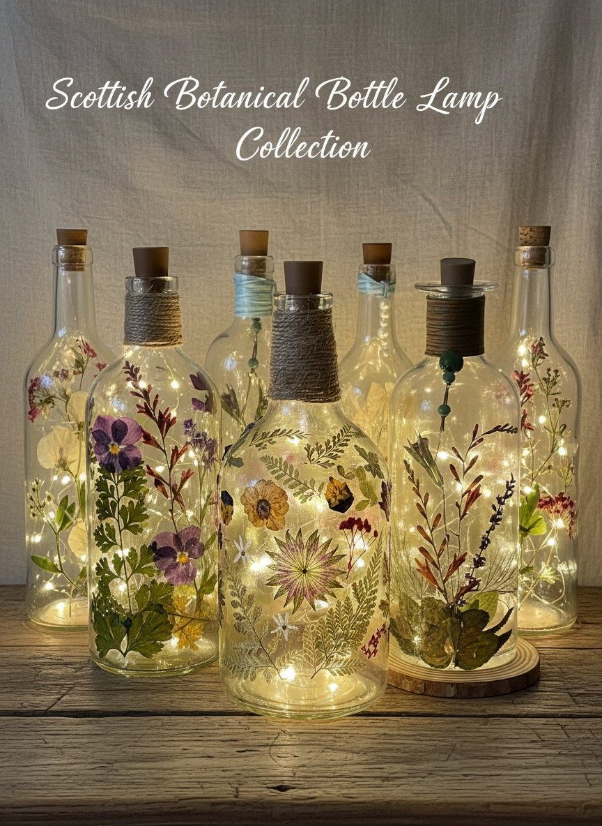 Scottish Botanical Bottle Lamp Collection