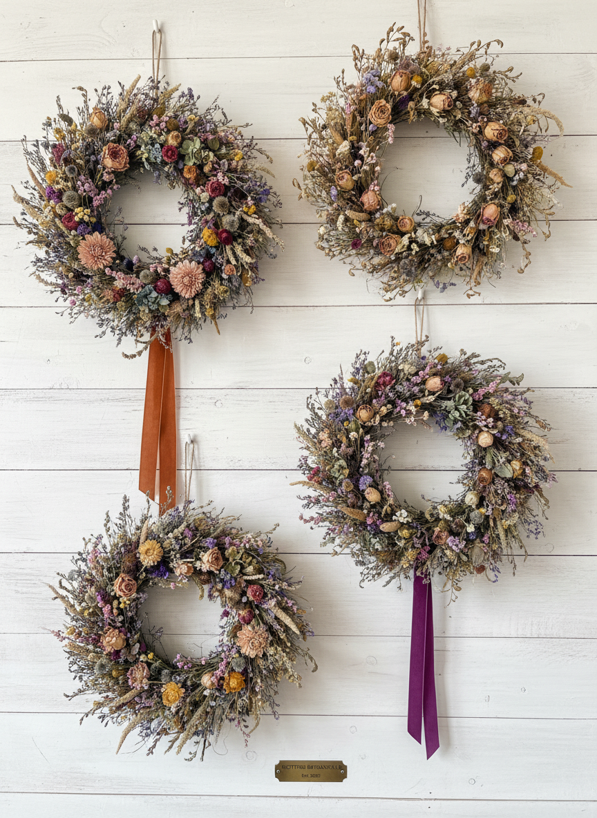 Scottish Handmade Dried Flower Wreath Collection