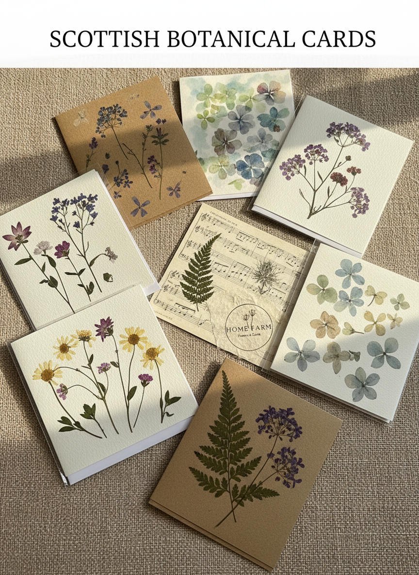Scottish Handmade Pressed Flower & Watercolour Greetings Cards