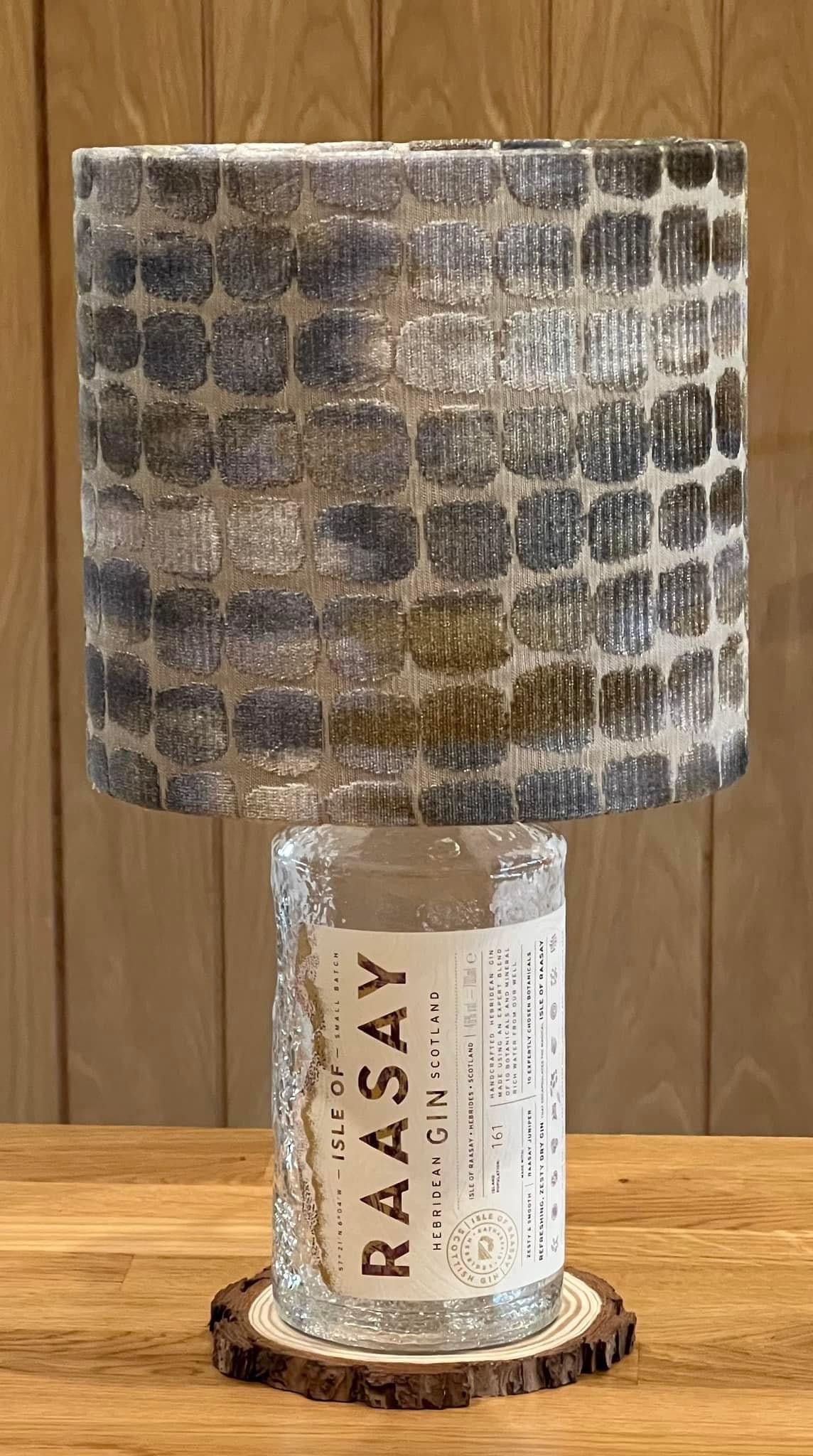 Raasay Gin Bottle ‘paired’ with matching lampshade