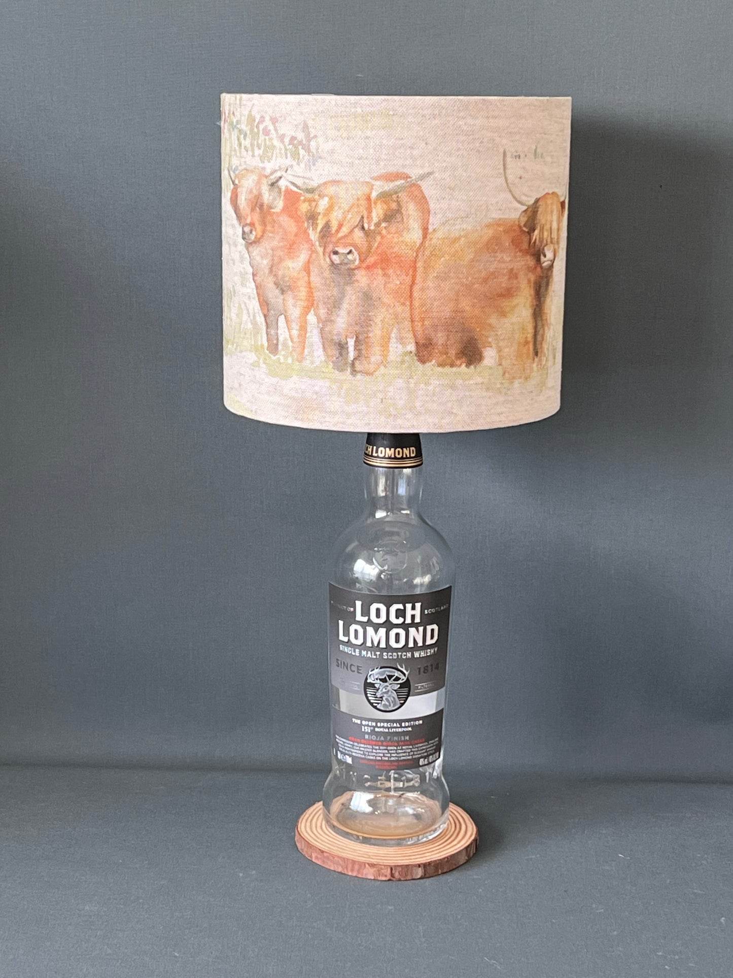 Loch Lomond 'paired' with Highland Cow Lampshade