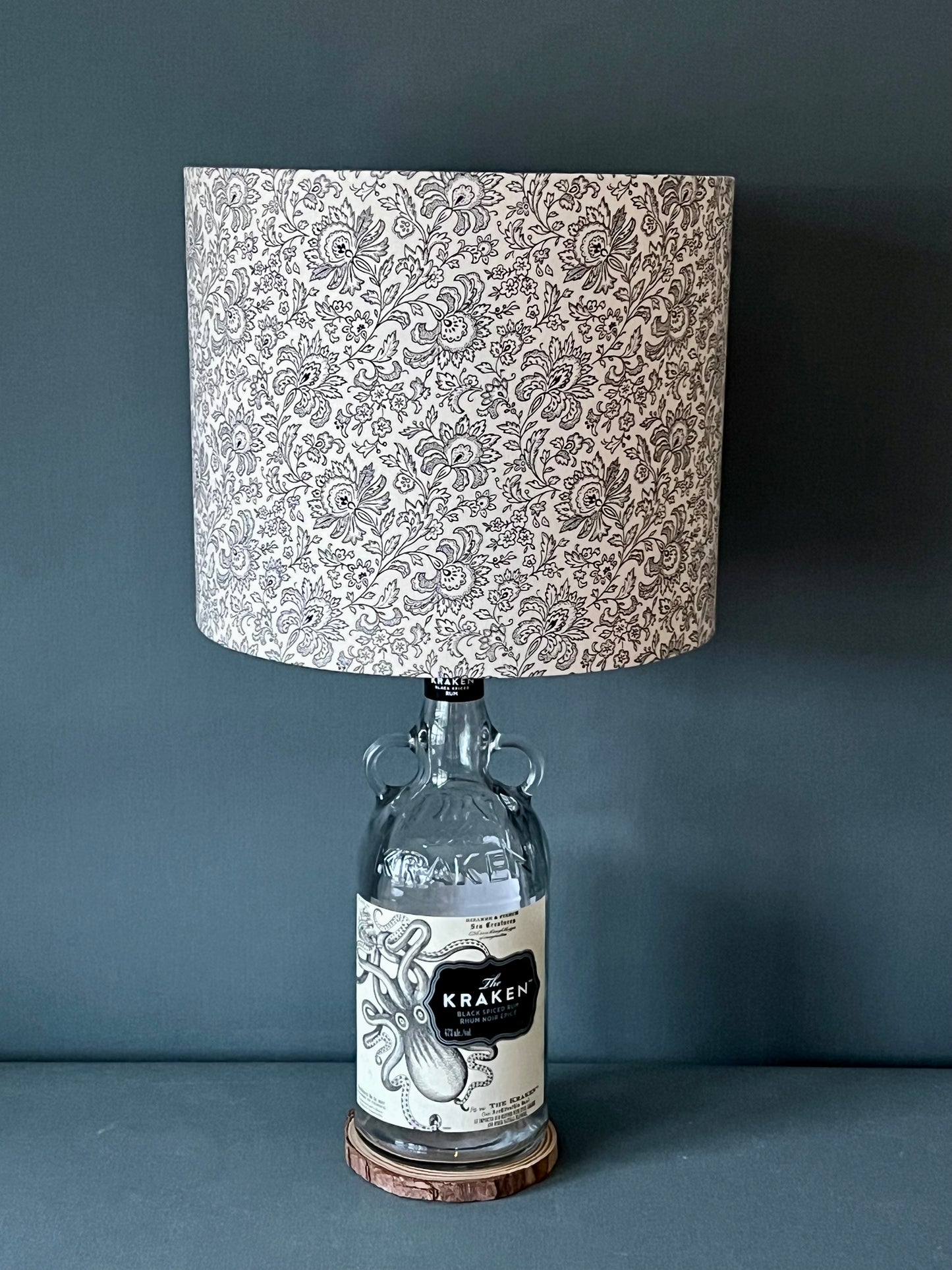 The Kraken Rum Bottle 'paired' with Natural Lampshade